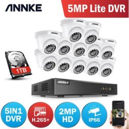Système de caméra de sécurité cctv 16 canaux dvr 5MP 5 en 1 avec caméras étanches hd 1080P pour