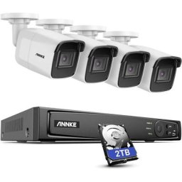 H800 PoE Kit de Surveillance Extérieur Filaire, 8MP 4K 8CH H.265+ NVR(2TB HDD),4 Caméra de Sécurité