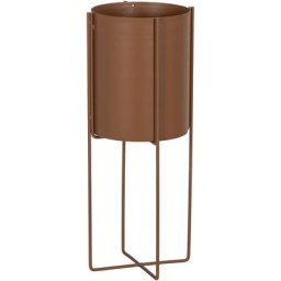 Pot de Plante Fleurs - Support á Plantes Métal - Noir - ø 48 cm - Arda - toffee