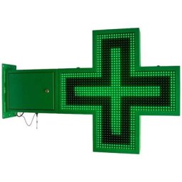 Croix de pharmacie led verte monochrome programmable P16 - Extérieur