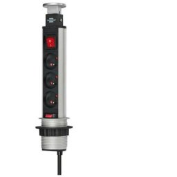 Brennenstuhl - Bloc multiprise Tower Power escamotable avec interrupteur