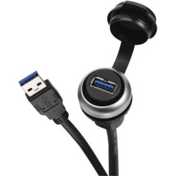 cordon USB 3.0 avec prise à encastrer type A avec capuchon de protection imperdable. vers fiche