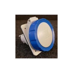 Prise socle encastré 2P+T 32A femelle clapet bleu 200-250V 50/60HZ inclinée 10° 6H cablage rapide