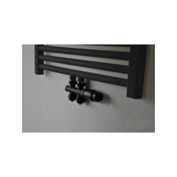 Wiesbaden Riko Kit de raccordement radiateur universel droit Noir mat - Noir mat