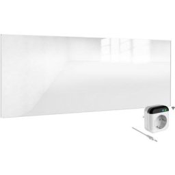 Viesta - H700-GW Chauffage infrarouge 320 watts, panneau chauffant en verre blanc avec thermostat