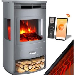 Cheminée électrique Prio avec chauffage Radiateur soufflant Télécommande 950/1 900 W Cheminée