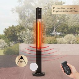 Klarstein Chauffage Electrique à Infrarouge, Chauffage de Jardin de 2000W, Chauffage Interieur et