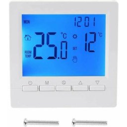 Thermostat mural intelligent avec écran lcd pour plancher chauffant - rétroéclairage bleu