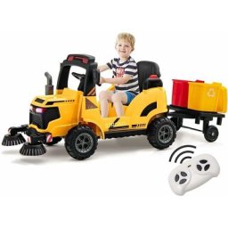 12V Camion Balayeuse Rue Électrique Enfant 3-7 Ans avec Plateau de Balayage,Tracteur Véhicule
