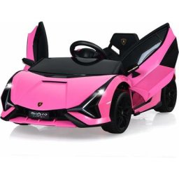 Lamborghini Voiture de Sport Électrique 12V pour Enfants 3-8Ans, 2 Portes Papillons, Effets Sonores