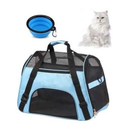 Live House - Sac pour animaux de compagnie avec bol coleur de bleu 43x28x19cm Sac pour animaux de