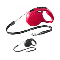 Laisse à enrouleur cordon Flexi Classic pour chat et chien Cordon 5m - s - 12 Kg Rouge