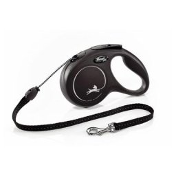 Laisse New Classic m Cord 5 m black Flexi CL20C5-251-S-20 - Noir