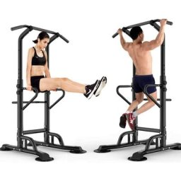 Dlandhome - Matériel de sport Chaise Romaine Musculation Ajustable Dips Traction Barre de Traction