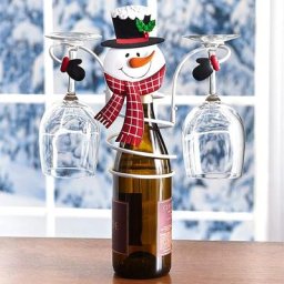 Porte-Bouteilles Et Verres a Vin, Casier a Vin Bonhomme De Neige Casier a Bouteilles Double,
