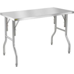 Table de Travail Cuisine Pliante Acier Inoxydable 1 Etage Table de Travail Commercial 1220x610mm