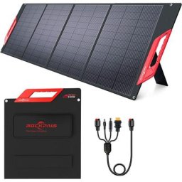 ROCKPALS Panneau solaire portable 200W avec chargeur de panneau solaire pliable pour support
