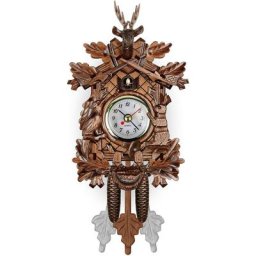 Horloge coucou en bois avec décoration d'horloge murale pendule pour salon chambre café restaurant