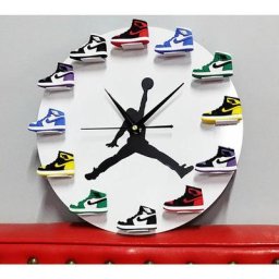 Horloge murale Modèle de chaussure en trois dimensions 3D Ameublement Bureau à domicile Sport nba