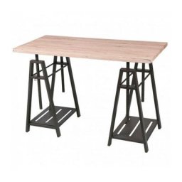 Ac-déco - Bureau trepied dock design architecte - Noir mat, chêne - Bois creux, métal - 120 x 75 x