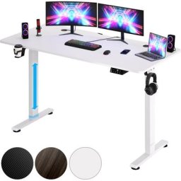Casaria Bureau électrique réglable en hauteur avec écran LCD 73-118cm bureau assis debout structure