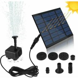 FDC - Pompe solaire pour fontaine, pompe à eau avec panneau solaire monocristallin 1,2 w pour