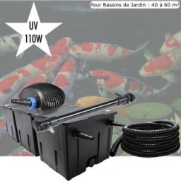 Kit De Filtration, uv 110 w , Pour Bassin de Jardin : 40 à 60 m³