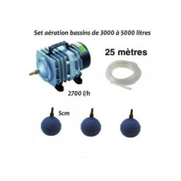 Set Aérateur Bassin de Jardin de 3000, 4000 et 5000 l. Pompe à air bassin + accessoires