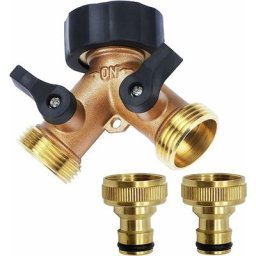 Robinet Double Machine a Laver, Répartiteur Raccord Robinet Tuyau d'Arrosage en y 2 Voies pour