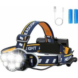Lampe Frontale Super Lumineuse, Lampe Torche led Rechargeable Lampe Frontale led avec 6 LEDs