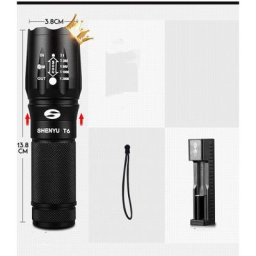 Torche Lampe de Poche LED, Lampe Torche Super Grande Lampe de Torche Ultra Puissante Ajustable