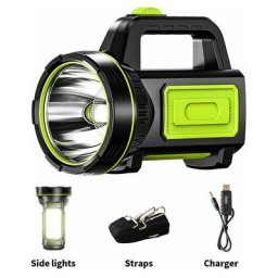 Lampe torche led rechargeable usb puissante de mAh avec lumière latérale, lampe torche étanche pour