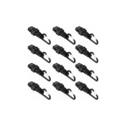 Wenh - 12 Jeu de pinces à bâche avec mousqueton d noir pour fixer les tentes de bâche en toile à la