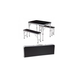 Generic Table de camping pliante - 2 bancs pliables
