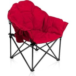 Alpha Camp - Chaise de camping pliable ronde xxl Moon Chair Fauteuil de camping confortable pour