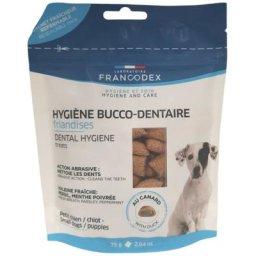 Friandises Hygiène Bucco-Dentaire 75g Pour chiot et petit Chien Francodex Multicolor