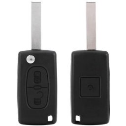 2 boutons voiture télécommande porte-clés ID46 433 MHz avec lame non coupée pour Peugeot 207 307