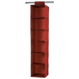 Rack pour pull en tissu avec 6 cases coloris brique - Casâme - Rouge