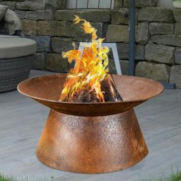 Bol à feu aspect rouille bols à feu pour la cheminée panier à feu de jardin, métal brun rouille