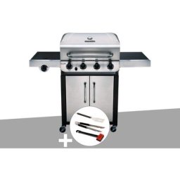 Barbecue à Gaz Char-broil Convective 440 s inox + Kit 3 ustensiles débutants - Gris