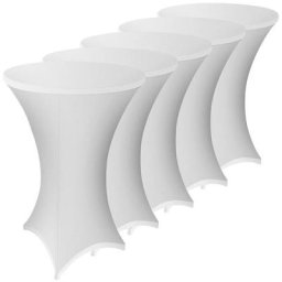 Lot de 5 housses blanches pour table haute pliante ø 60 cm 105 cm - Blanc - Hengda