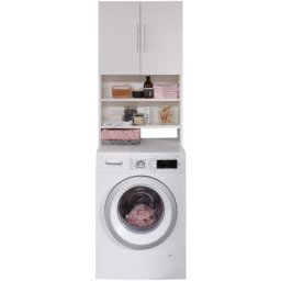 Ebuy24 - Basix Superstructure de machine à laver, 2 portes, blanc. - Blanc