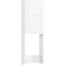 Hommoo - Meuble pour machine à laver Blanc 64x25,5x190 cm