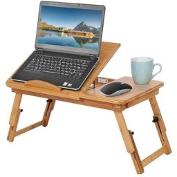 Wyctin - Hofuton Table Portable pour Ordinateur, Plateau de Lit Pliable, Bureau Réglable avec Trous