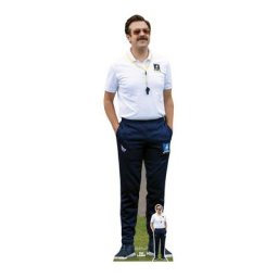Figurine en carton taille réelle - Ted Lasso Jason Sudeikis Entraîneur en survêtement bleu et polo