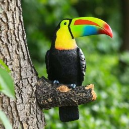 Leisei - 1pc Figurine de Toucan,Oiseau artificiel en résine,Statue d'animal de Jardin à Suspendre