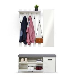 Ensemble de Meubles d'Entrée- Porte-Manteau avec Miroir, et Banc à chaussures, Hauteur ajustée,