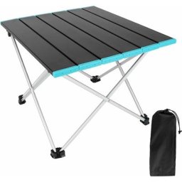 Ersandy - Table de Camping Portable avec Plateau de Table Pliant en Aluminium et Sac de Transport,