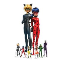 Lot de Figurines en carton - Miraculous - Ladybug et 6 Mini-Figurines - Hauteur 135 cm