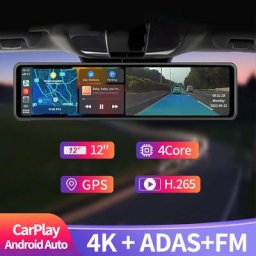 Enregistreur de conduite-12 pouces 4K Dash cam sans fil carpplay Android autosadas dvr 5G WiFi gps
